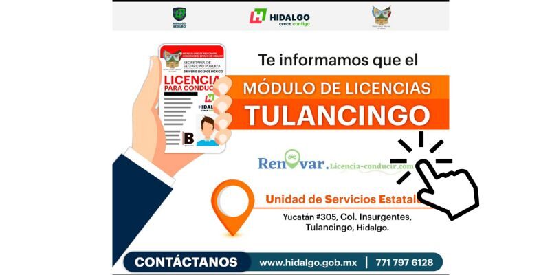 modulo licencias tulancingo hidalgo direccion y telefono