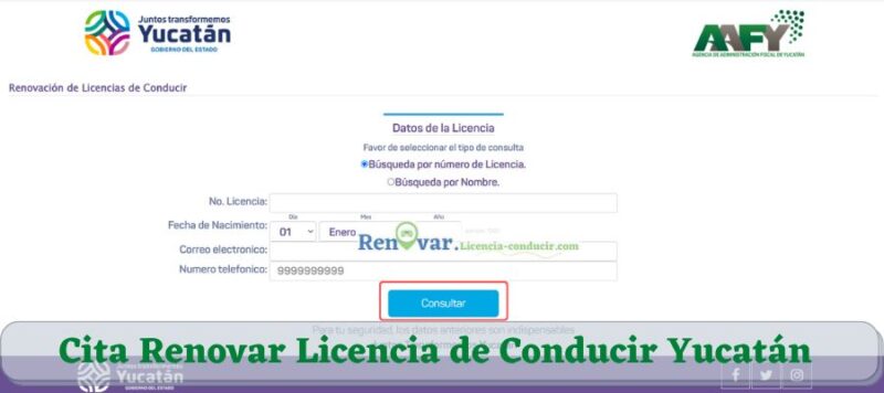 Cita Renovar Licencia de Conducir Yucatán